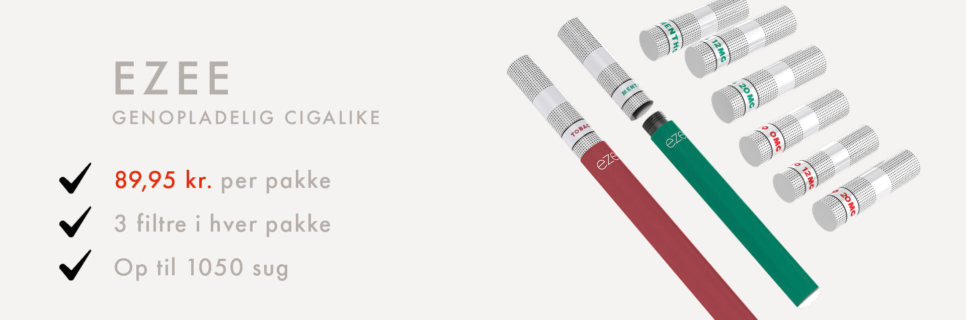 Ezee e-cigaret Startpakke