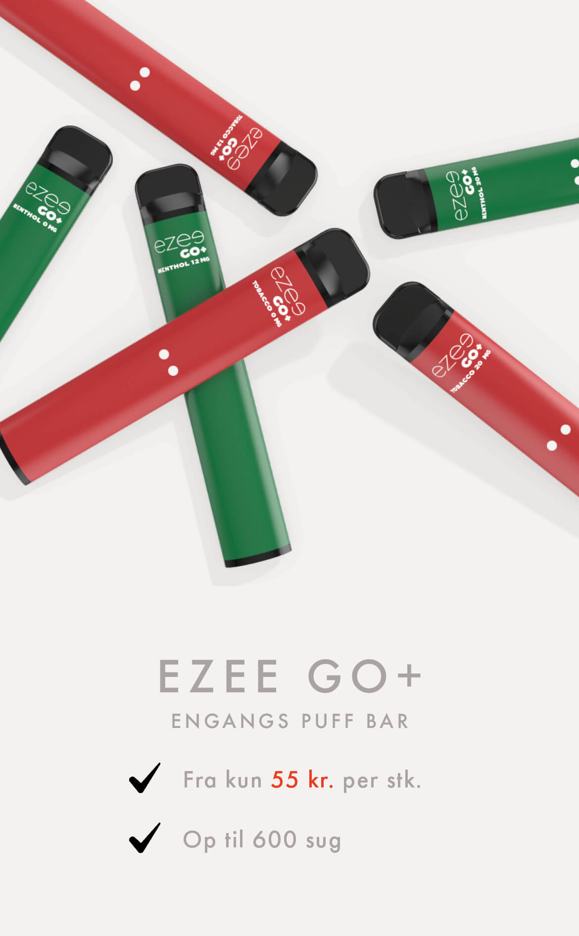 Ezee Go+ engangs e-cigaret med nikotin